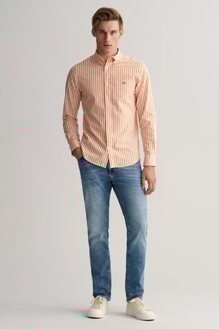 Chemise regular en lin - Orange