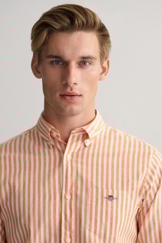 Chemise regular en lin - Orange