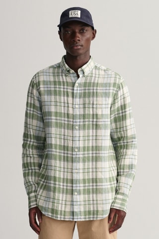 Chemise regular en lin - Vert