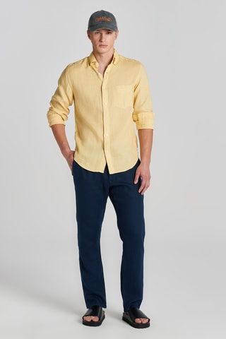 Chemise regular en lin - Jaune pâle