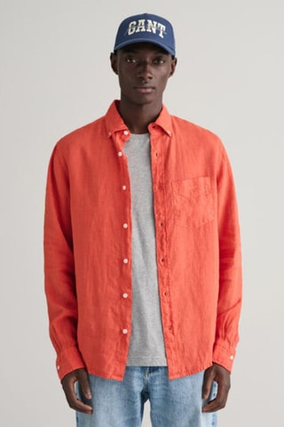 Chemise relaxed en lin - Orange