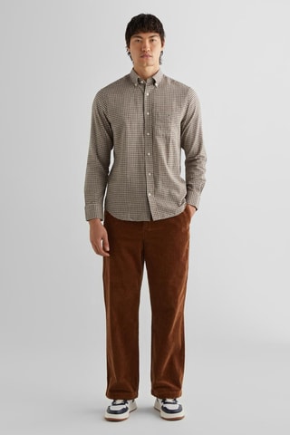 Chemise regular - Beige et marron