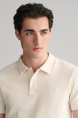 Polo regular en coton biologique - Crème