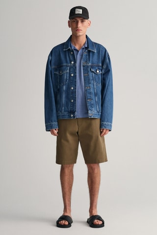 Polo regular en lin - Bleu