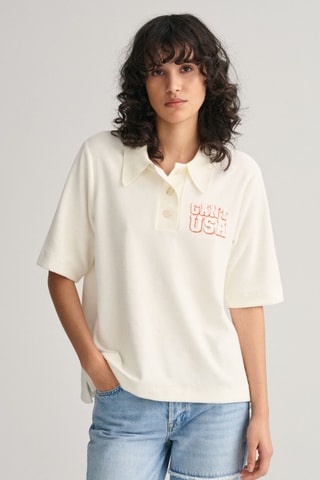 Polo relaxed en coton biologique - Écru