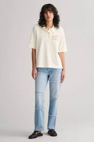 Polo relaxed en coton biologique - Écru