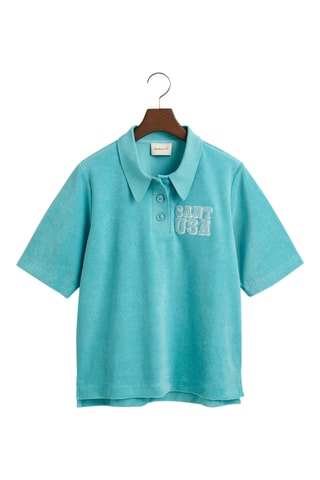 Polo relaxed en coton biologique - Turquoise