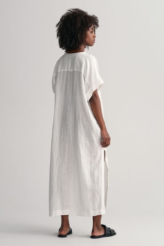 Caftan relaxed en lin - Blanc
