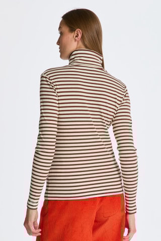 Sous-pull slim - Blanc cassé et marron