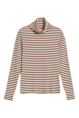 Sous-pull slim - Blanc cassé et marron