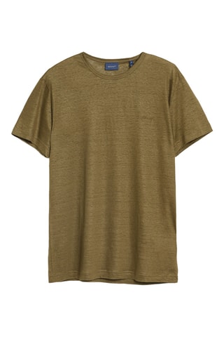 T-shirt regular en lin - Kaki