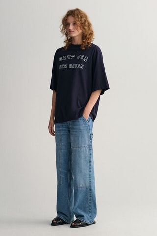 T-shirt oversize - Bleu marine