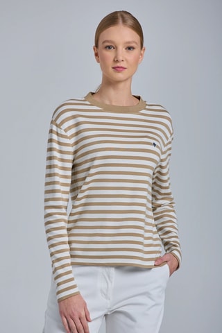 T-shirt - Blanc et beige