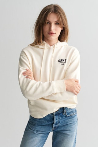 Sweat relaxed à capuche - Crème