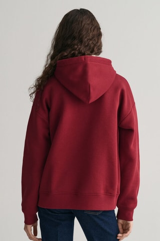 Sweat relaxed à capuche - Rouge bordeaux