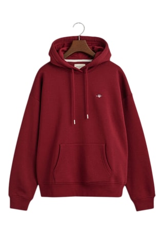 Sweat relaxed à capuche - Rouge bordeaux