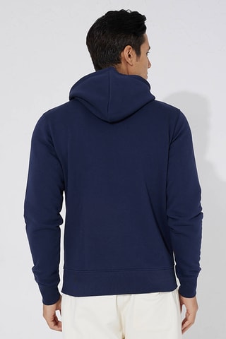 Sweat regular à capuche - Bleu marine