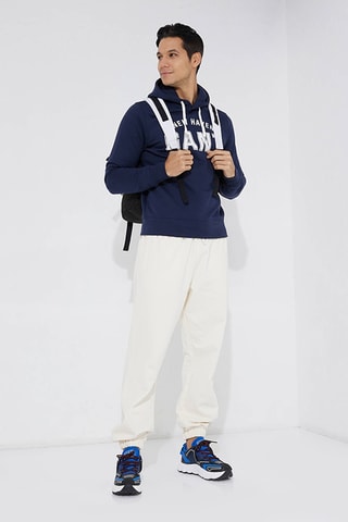 Sweat regular à capuche - Bleu marine