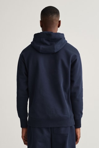 Sweat relaxed en coton biologique à capuche - Bleu marine