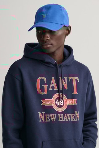 Sweat relaxed à capuche - Bleu marine