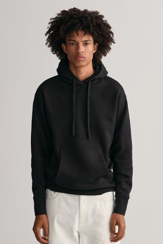 Sweat relaxed en coton biologique à capuche - Noir