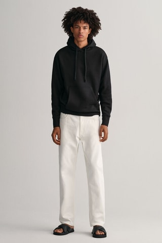 Sweat relaxed en coton biologique à capuche - Noir