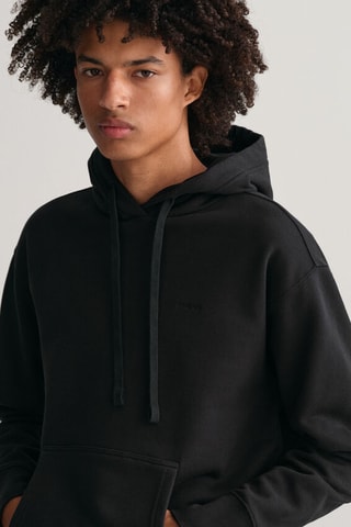 Sweat relaxed en coton biologique à capuche - Noir