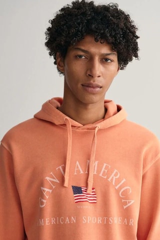 Sweat relaxed à capuche - Orange