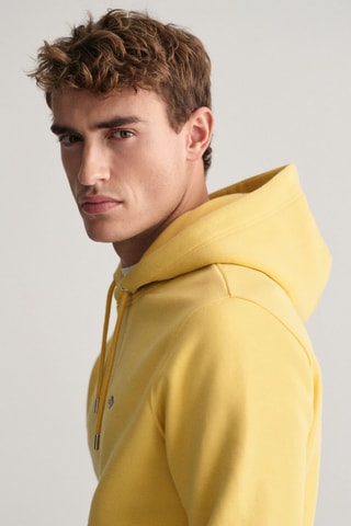 Sweat regular à capuche - Jaune