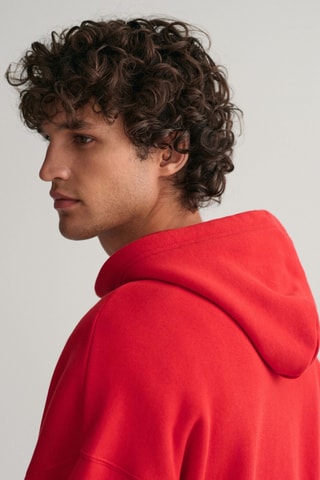 Sweat relaxed à capuche - Rouge