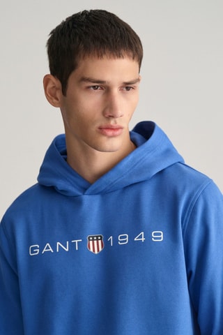 Sweat regular à capuche - Bleu