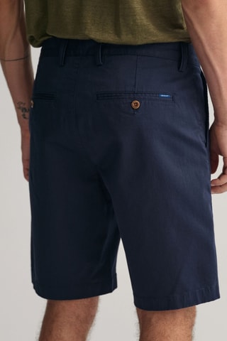 Short slim en coton biologique - Bleu marine