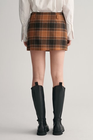 Minijupe taille basse en laine - Marron