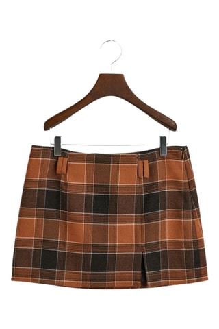 Minijupe taille basse en laine - Marron