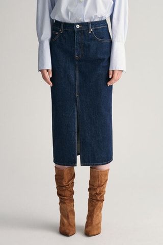 Jupe fourreau taille haute - Bleu foncé