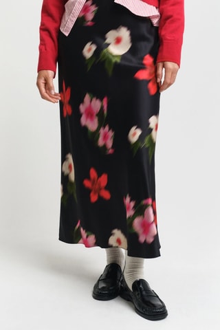 Jupe trapèze mi-longue - Noir