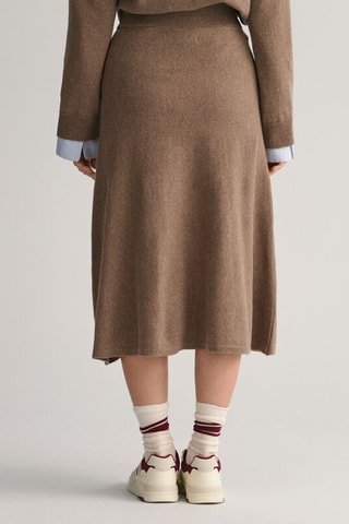 Jupe midi en laine - Marron