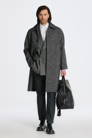 Veste de costume oversize en laine - Gris