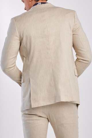 Veste de costume slim en lin - Beige