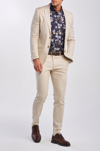 Veste de costume slim en lin - Beige