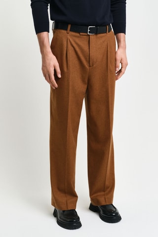 Pantalon de costume en laine - Marron