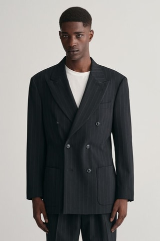 Blazer relaxed en laine - Bleu marine