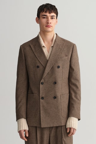 Blazer relaxed en laine - Marron