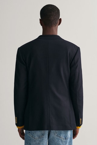 Blazer slim en laine - Bleu marine