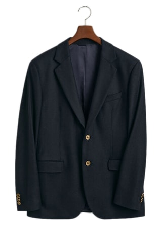 Blazer slim en laine - Bleu marine