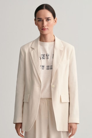 Blazer regular en lin - Beige