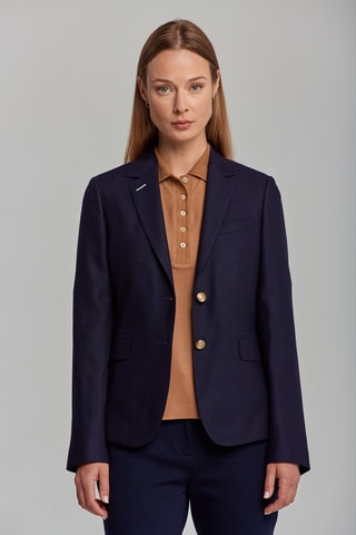 Blazer slim en laine - Bleu marine