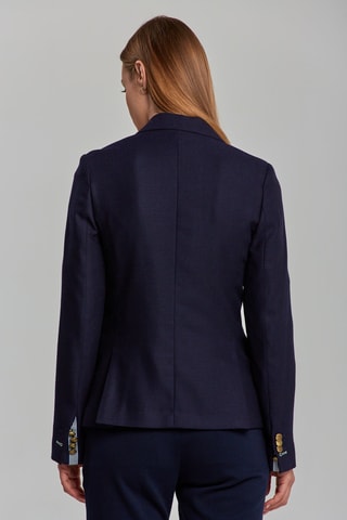 Blazer slim en laine - Bleu marine