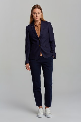 Blazer slim en laine - Bleu marine