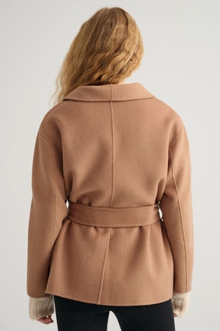 Blazer regular en laine - Beige foncé